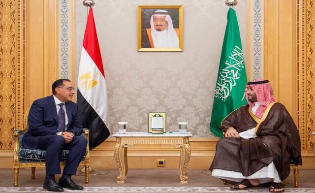 ولي العهد ورئيس وزراء مصر يناقشان آفاق التعاون المشترك وسبل تطويره