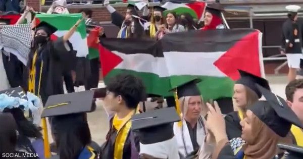 أميركا: احتجاج في حفل تخرج جامعي رفضا للتواطؤ مع الإبادة بغزة