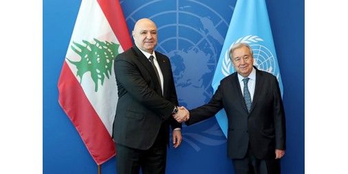 عون التقى في نيويورك أمين عام الأمم المتحدة ورئيس قبرص ورئيسي وزراء إسبانيا وهولندا