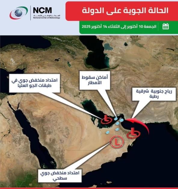 الإمارات.. أمطار غزيرة على مناطق متفرقة الجمعة لمدة خمسة أيام وانخفاض الحرارة