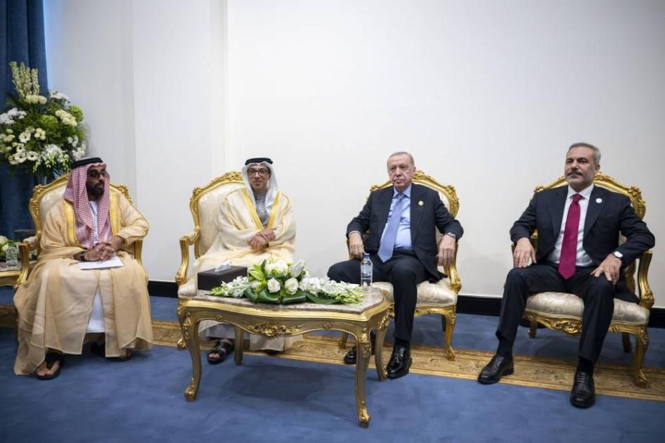 منصور بن زايد يبحث مع أردوغان والسوداني دفع جهود تنفيذ اتفاق غزة (فيديو)