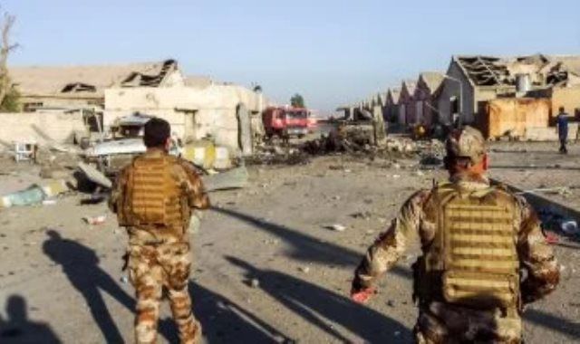 اندلاع حريق ضخم فى مخازن للزيوت فى أربيل بالعراق إثر استهدافه بطائرات مسيرة