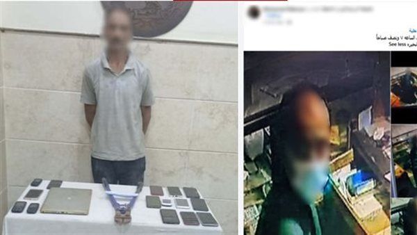 قص القفل واستولى على 15 هاتفا ولاب توب، سقوط لص محل صيانة في دمنهور