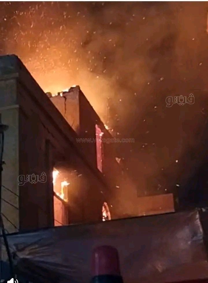 حريق هائل يلتهم منزلًا مهجورًا،فيتو 