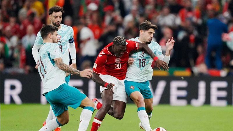 البرتغال تتقدم على الدنمارك 2-1 في الشوط الأول بدوري الأمم الأوروبية