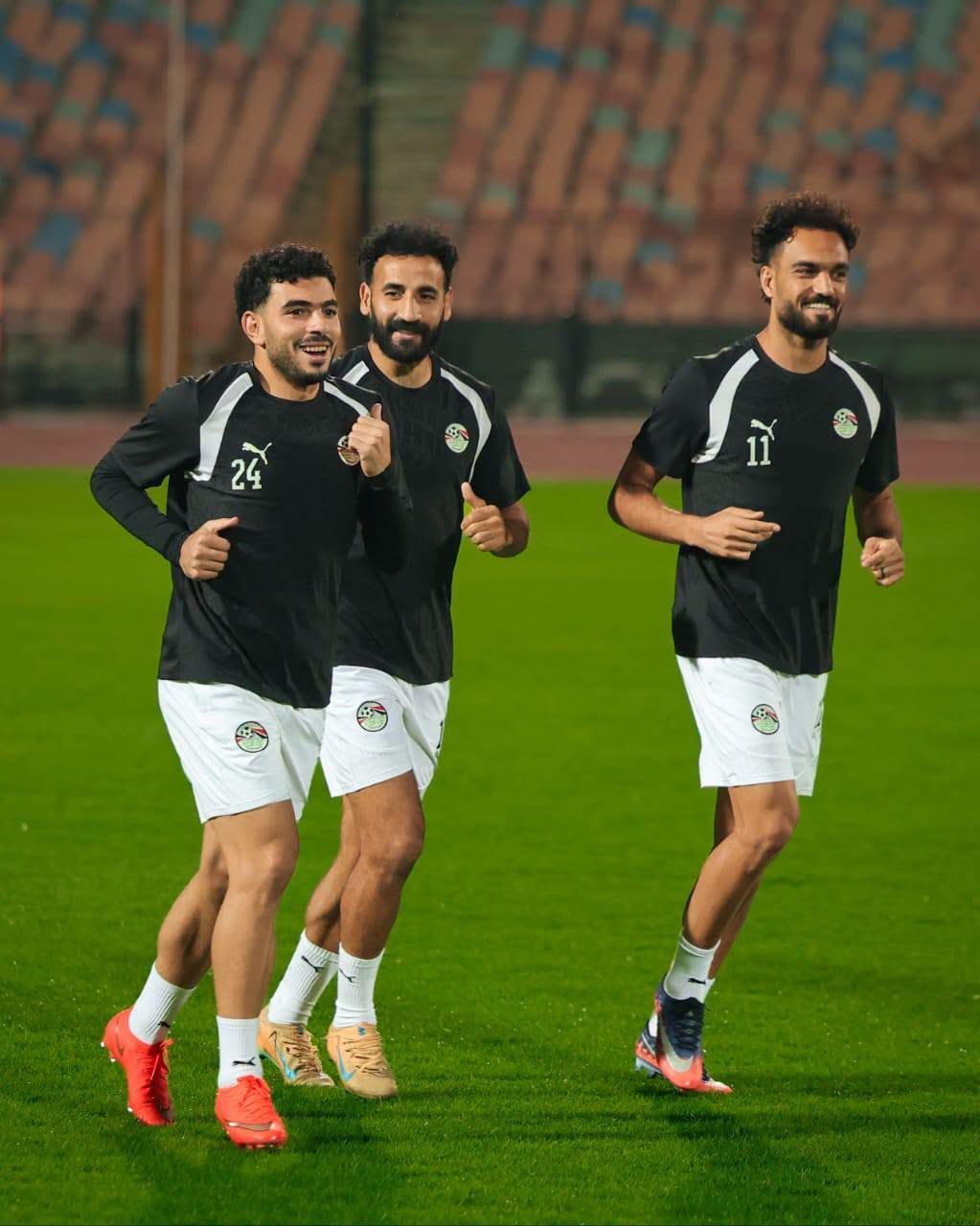 منتخب مصر يخوض تدريبه بإستاد القاهرة استعدادا لودية جنوب أفريقيا