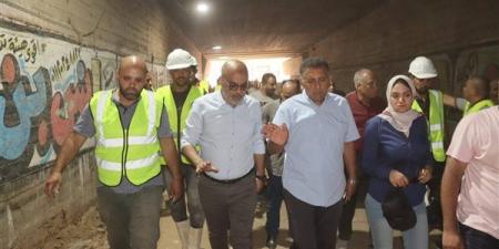 محافظ القليوبية يتابع أعمال تطوير أنفاق مدينة الخصوص