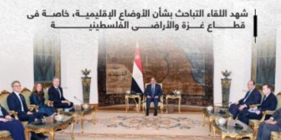 توافق مصرى أمريكى حول الرفض التام لمبدأ أو محاولات تهجير الفلسطينيين.. إنفوجراف