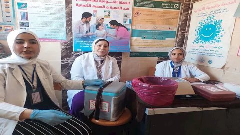بالصور- انطلاق الحملة القومية لتطعيم 1.2 مليون طفل ضد الحصبة بالقليوبية