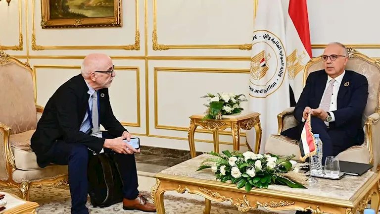 وزير الري يبحث مع رئيس معهد المياه المتوسطي تنسيق الاستعدادات لمؤتمر الأمم المتحدة للمياه 2026