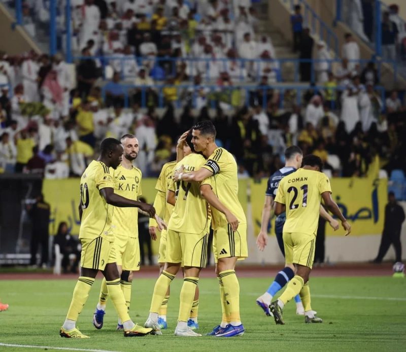 النصر يعبر الدرعية بثلاثية في الدوري السعودي روشن